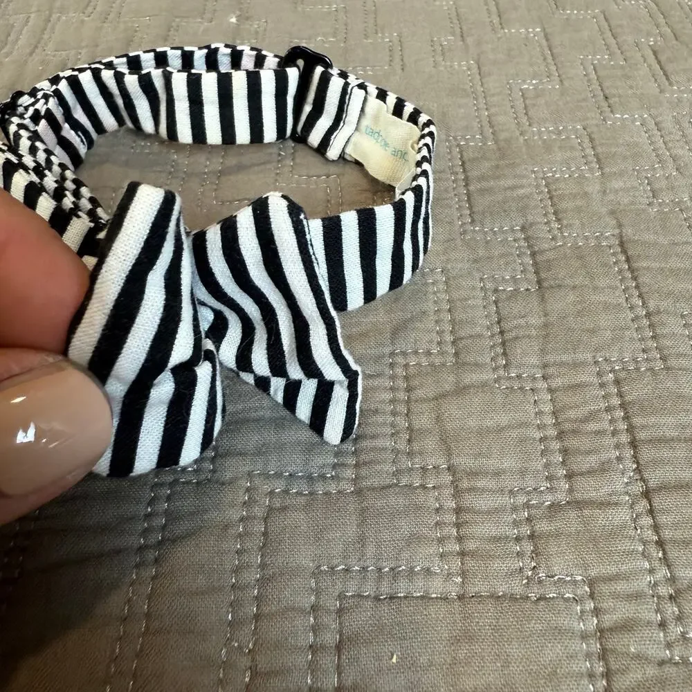 Black White Stripe Bow Tie Boutique Tadpole and Lily 0-4 Years Baby Toddler Boy
